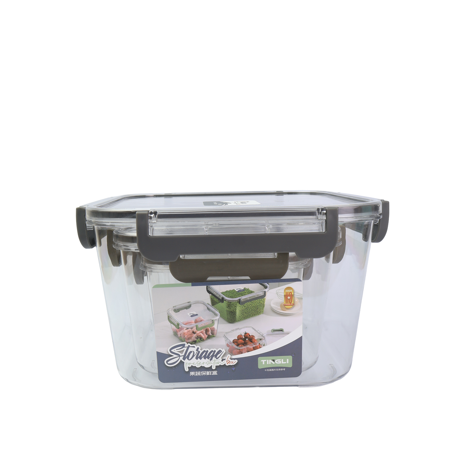 Set de Recipientes Herméticos Transparentes x 3 con Tapa de Seguridad