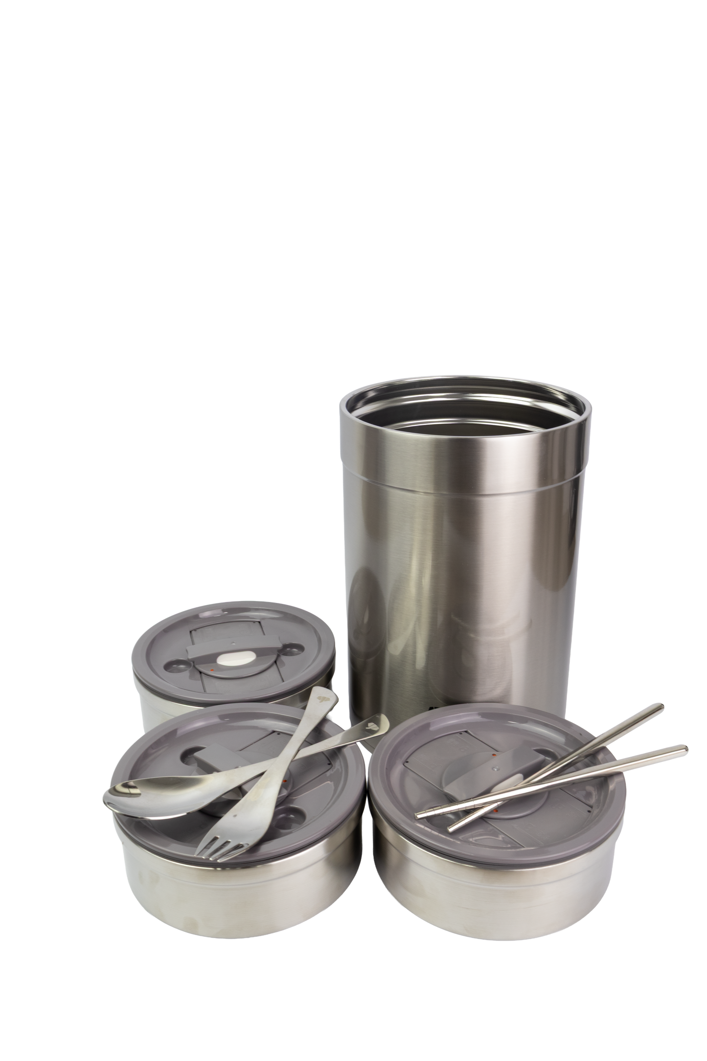 Lonchera Térmica Premium En Acero Inoxidable Con Estuche y Set De Cubiertos