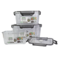 Set de Recipientes Rectangulares Transparentes x 3 con Tapa de Seguridad