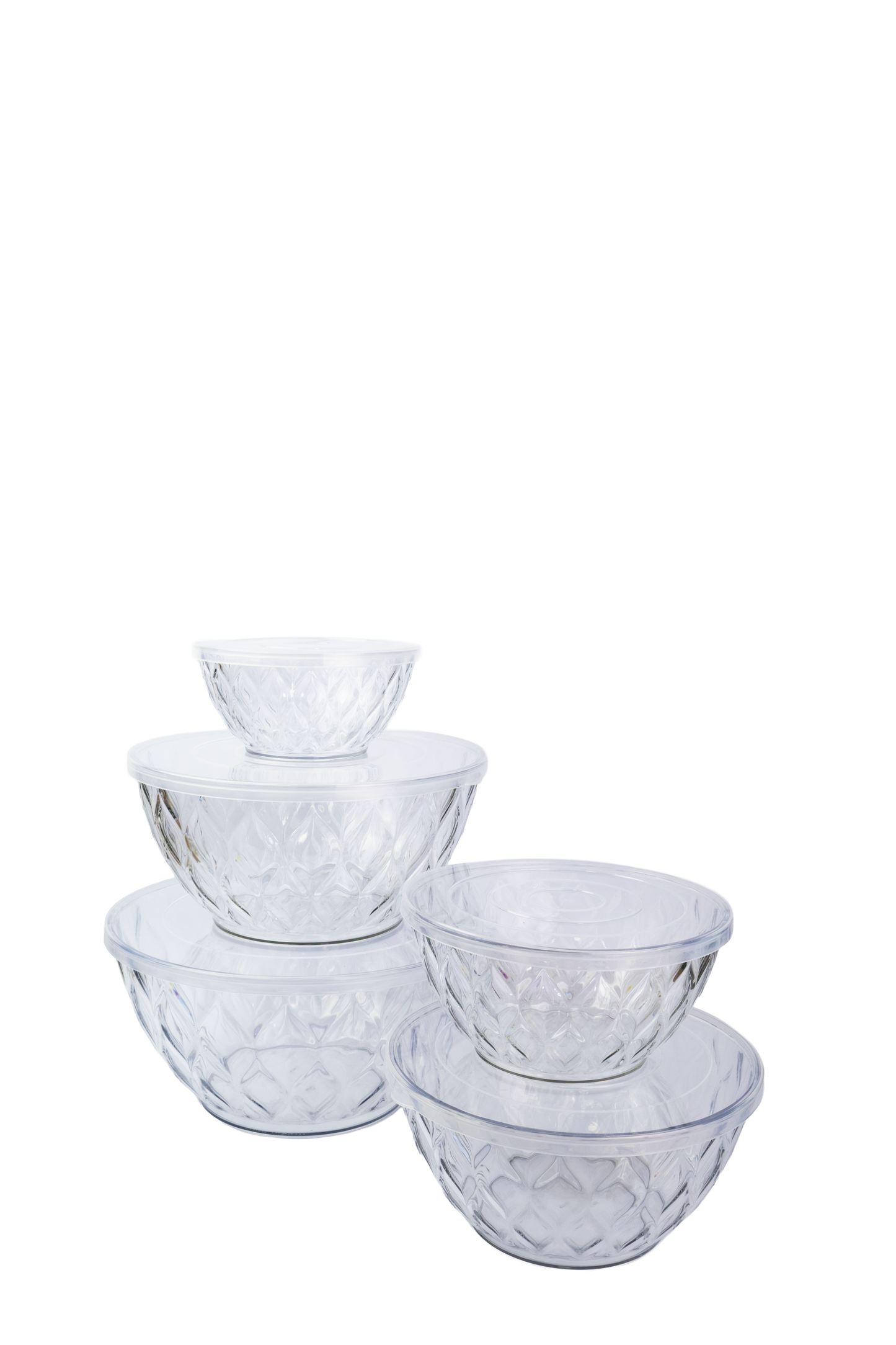 Set de Recipientes de Vidrio x 5 con Tapa Plástica - RES 01