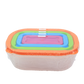 Set de Recipientes Plásticos Rectangulares de Colores con Tapa - RES 12