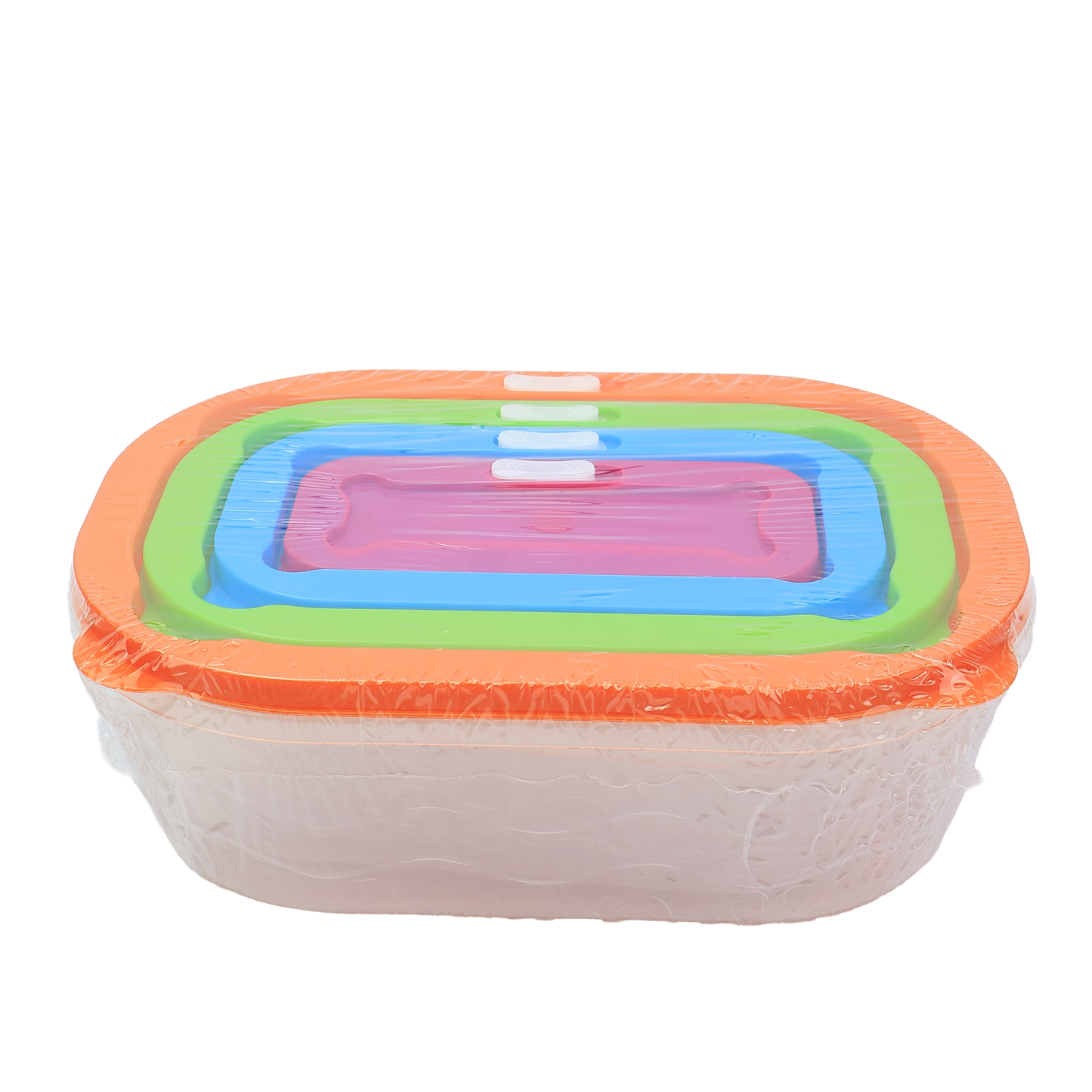 Set de Recipientes Plásticos Rectangulares de Colores con Tapa - RES 12