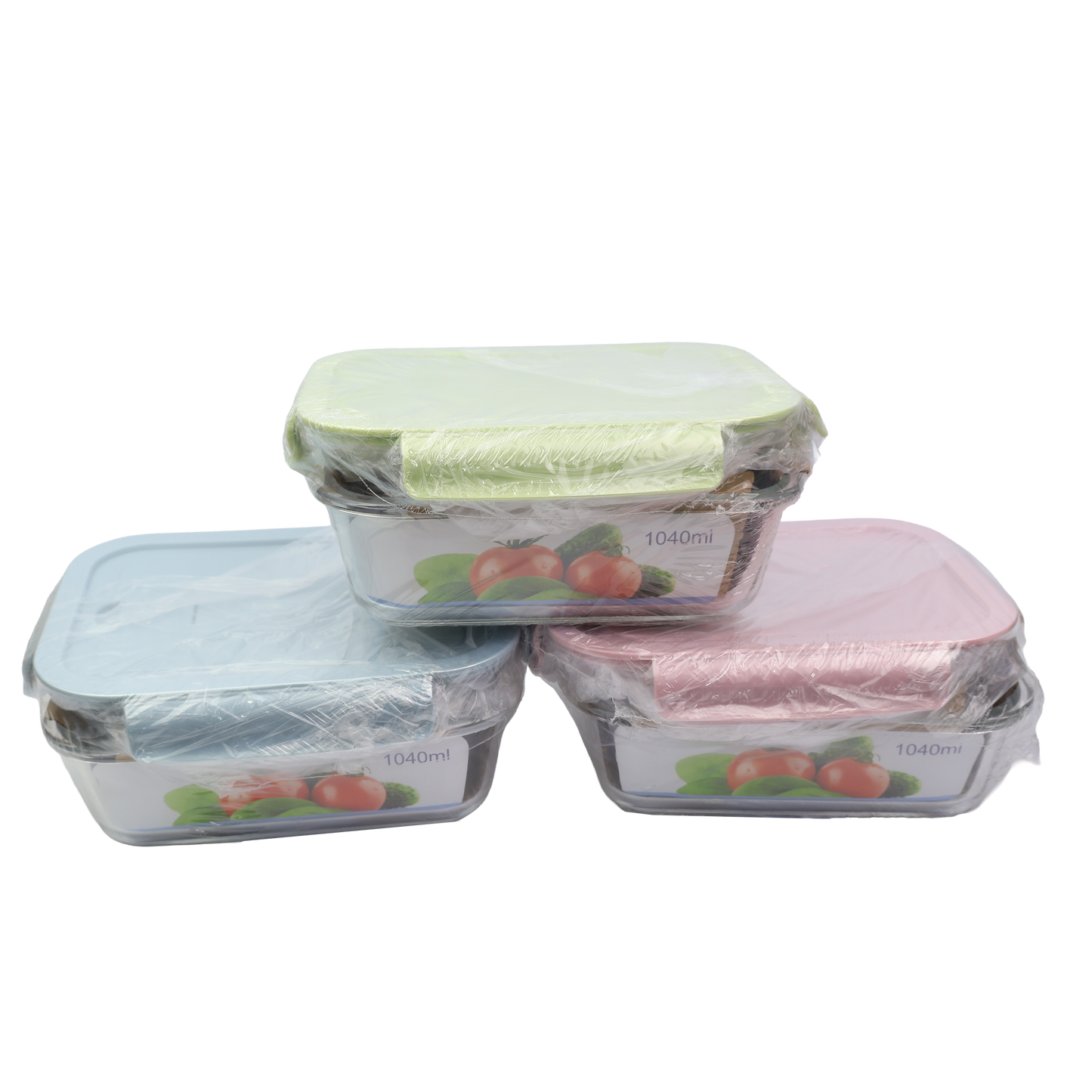 Set de Recipientes de Vidrio Herméticos x 3 con Tapa de Seguridad - LZY 001