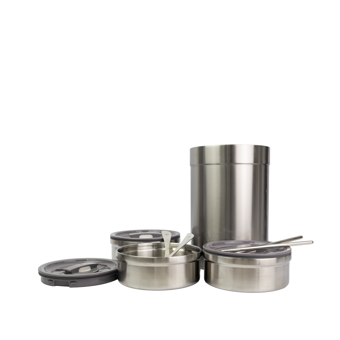 Lonchera Térmica Premium En Acero Inoxidable Con Estuche y Set De Cubiertos