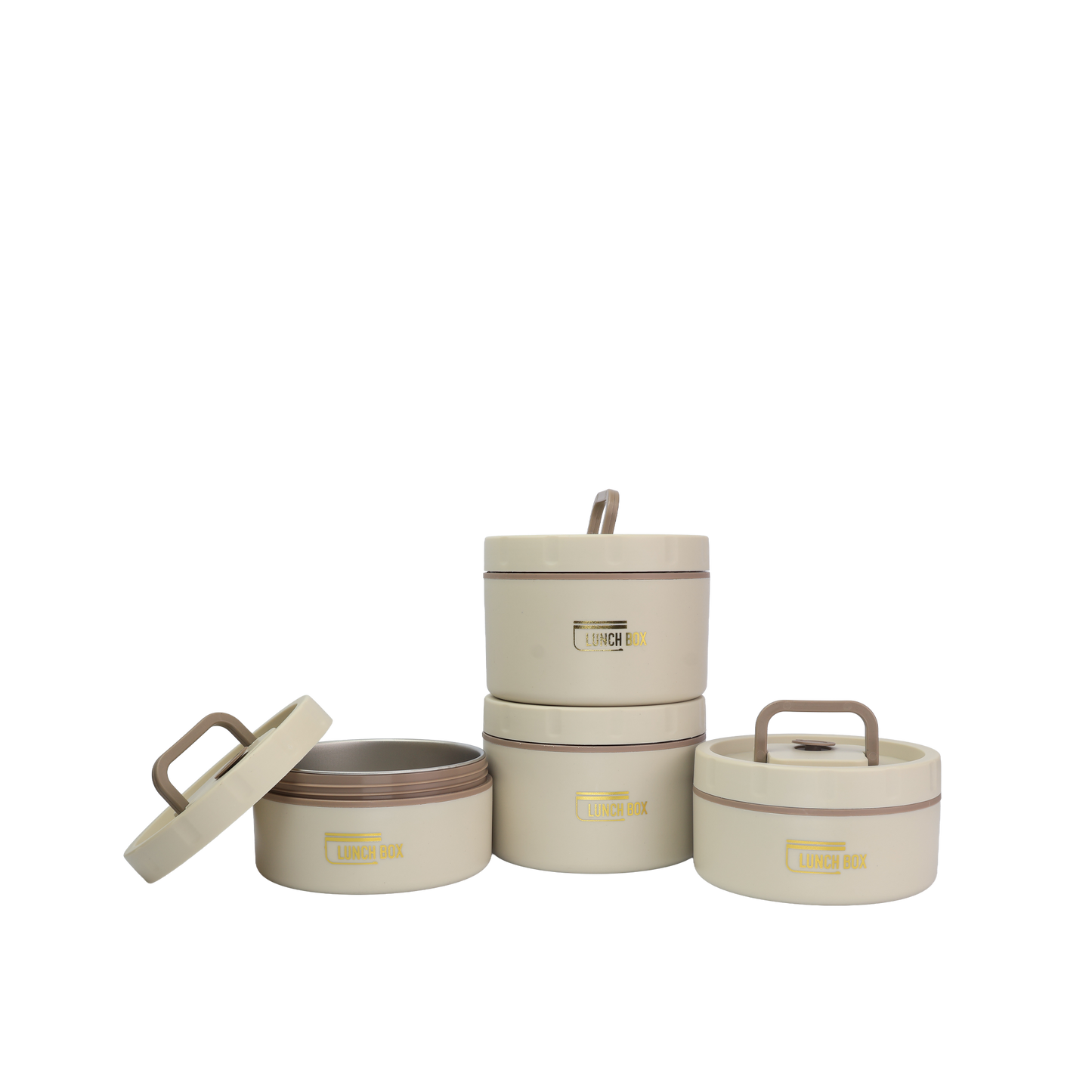 LONCHERA EN ACERO CON ESTUCHE SET 4