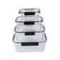 Set de Recipientes Herméticos Transparentes x 4 con Tapa de Seguridad