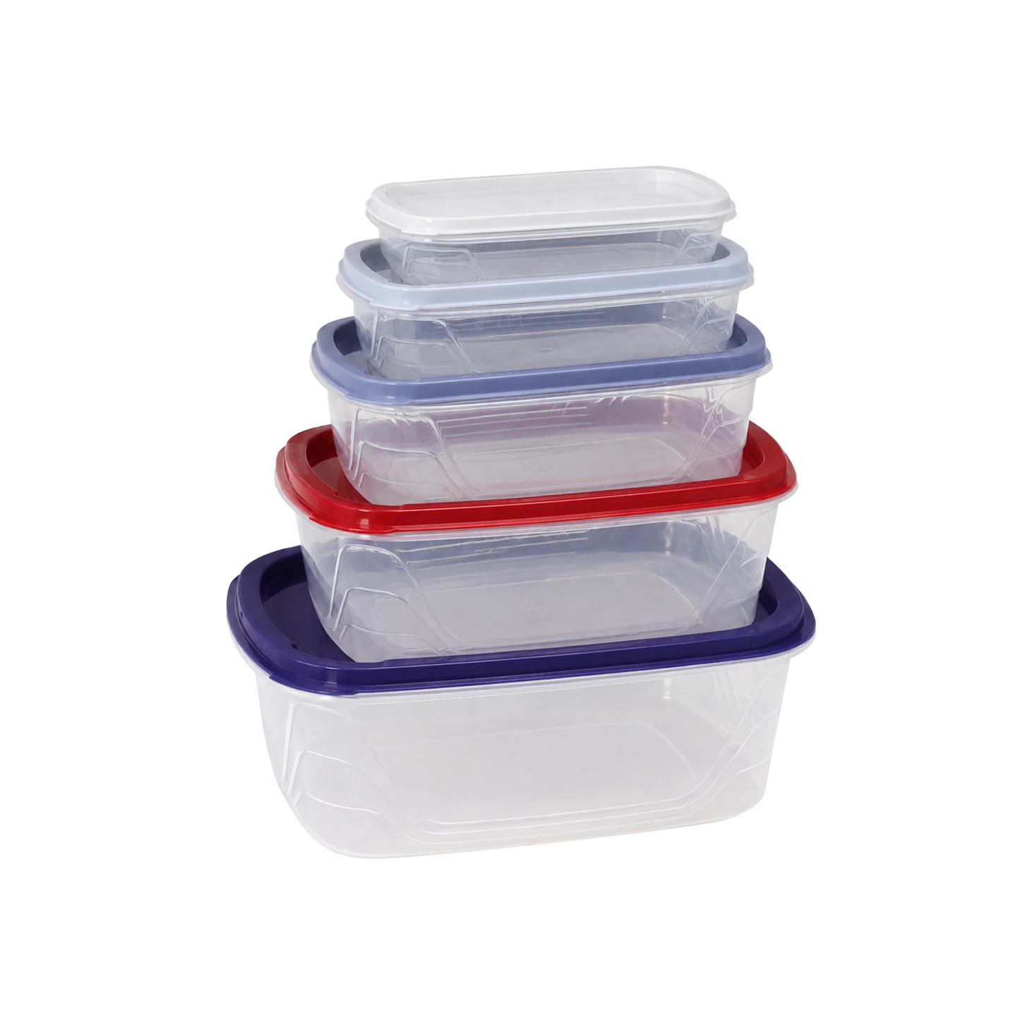 Set De Recipientes Plásticos Herméticos x 5 Con Tapa - RES 06