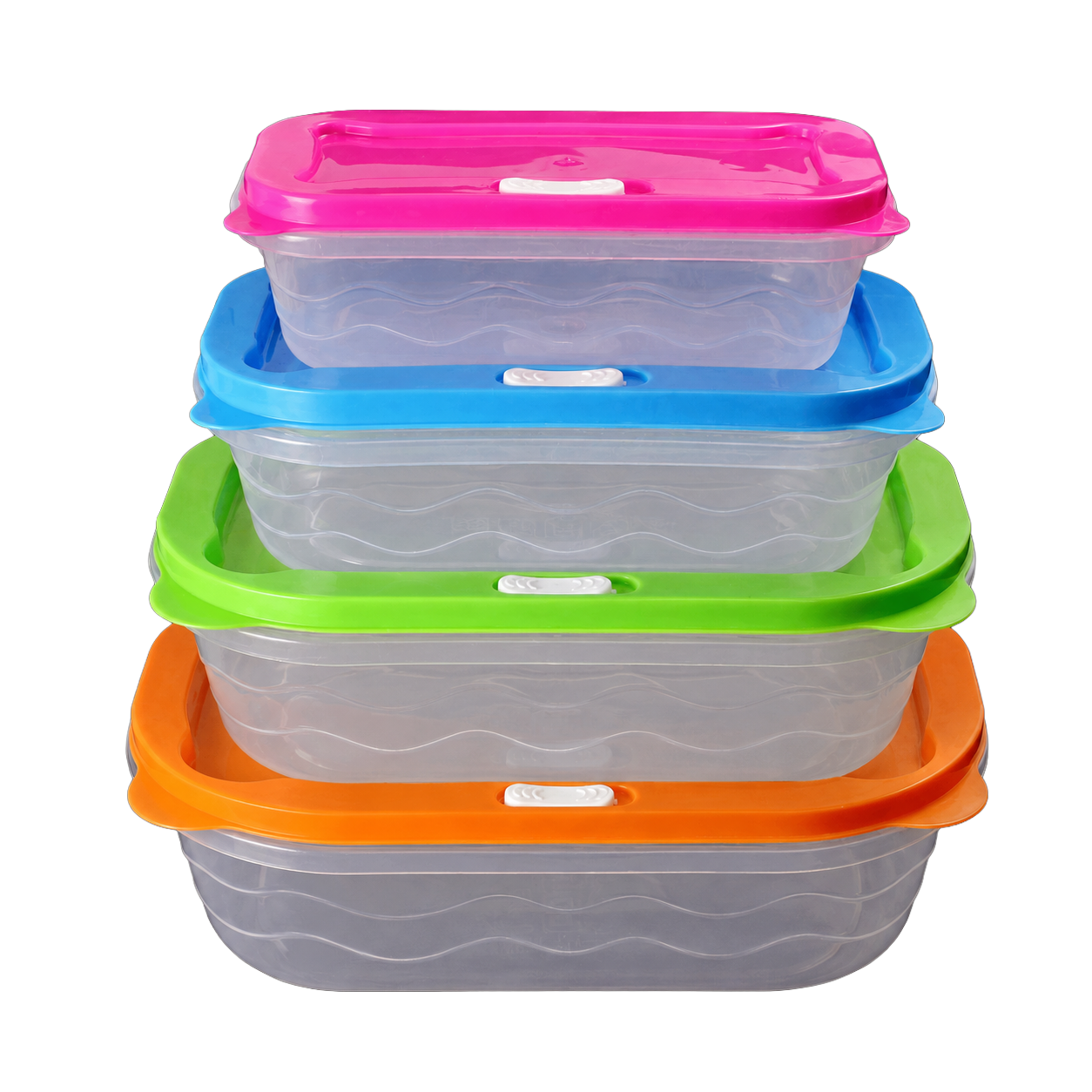 Set de Recipientes Plásticos Rectangulares de Colores con Tapa - RES 12