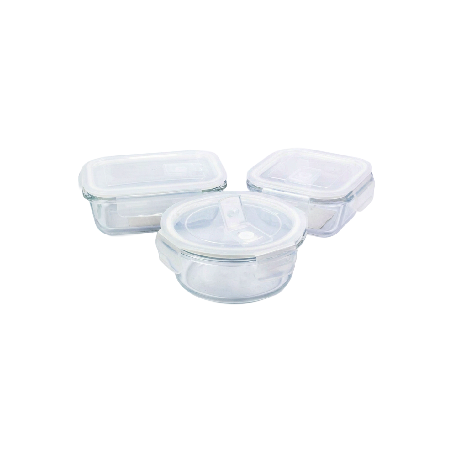 Set x3 Recipiente Hermético de Vidrio Premium - REV01