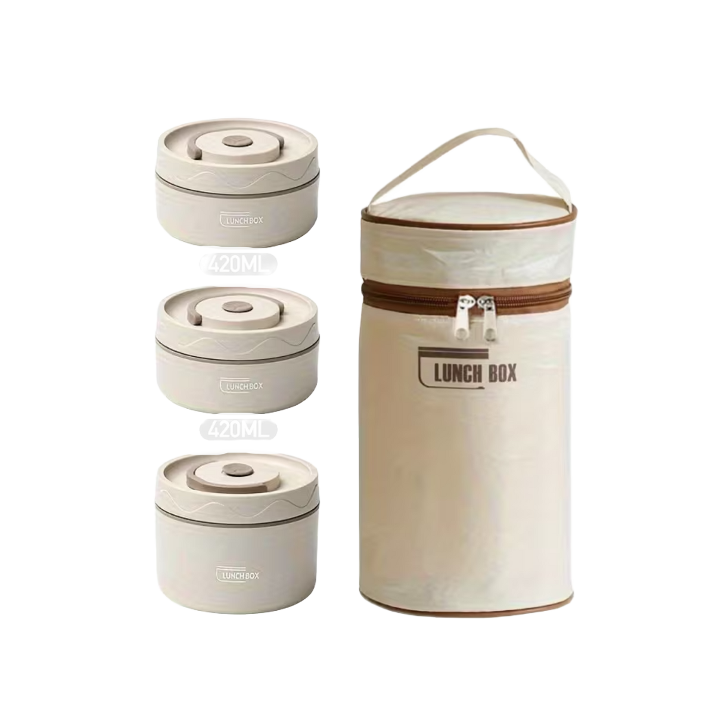 Lonchera En Acero Con Estuche Set 3